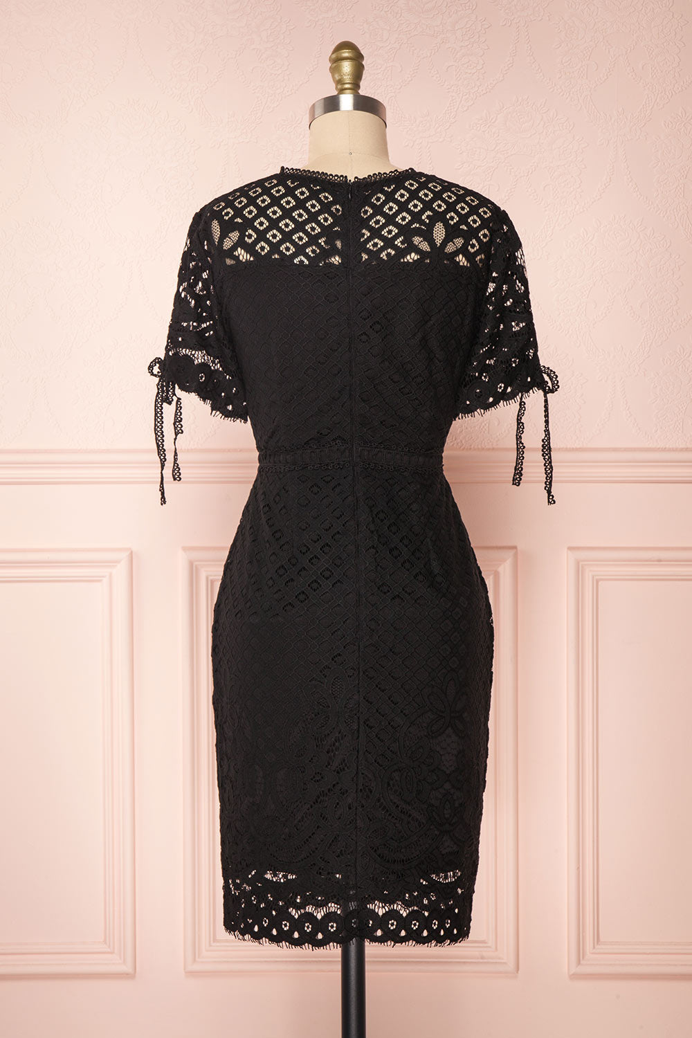 Shalonda Black Lace Cocktail Dress | Robe back view | Boutique 1861