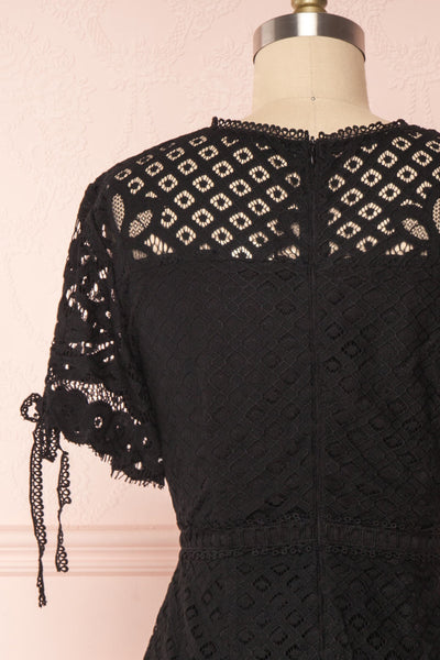 Shalonda Black Lace Cocktail Dress | Robe back close up | Boutique 1861