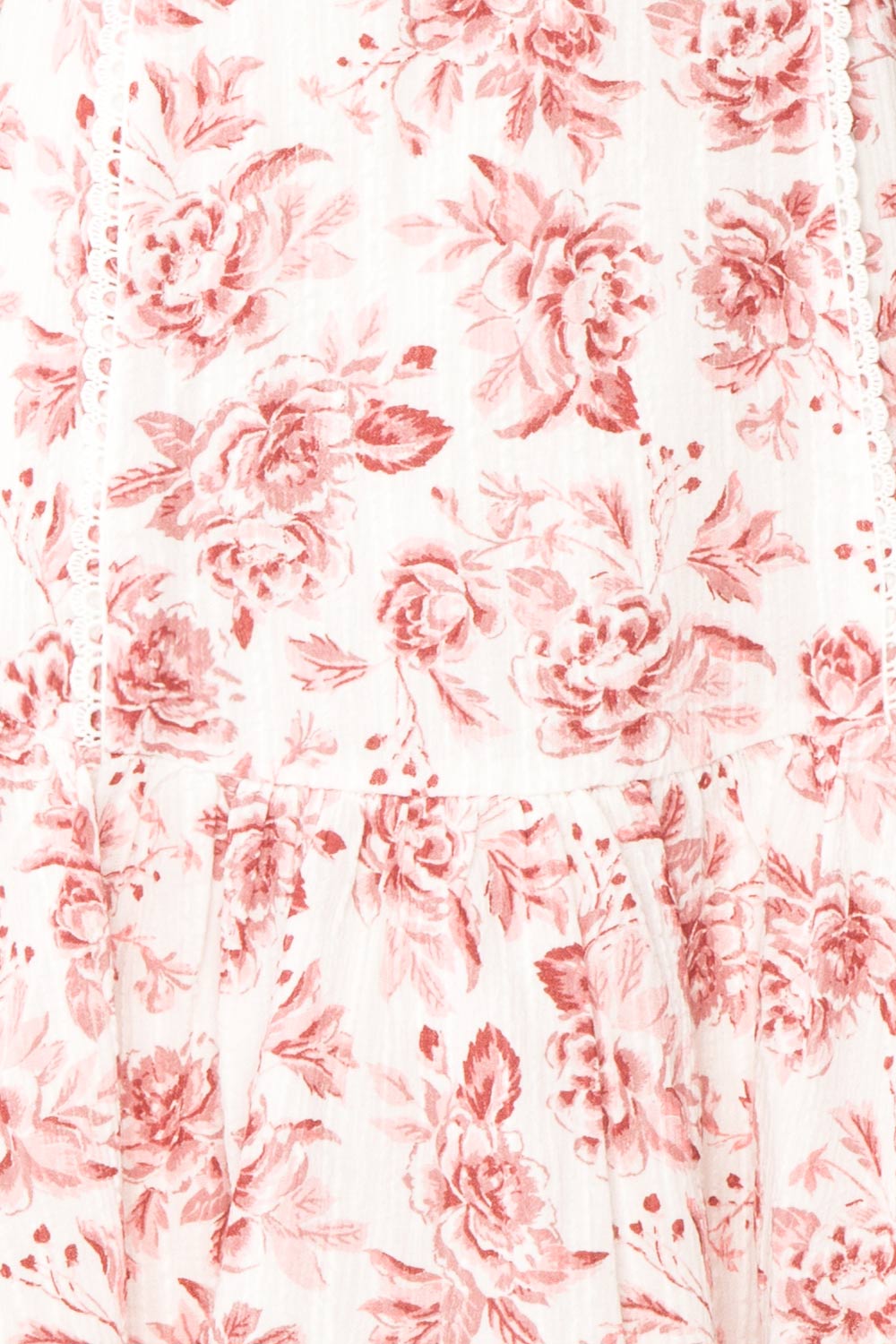 Shameem White Floral Square Neck Short Dress | Boutique 1861 texture
