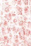 Shameem White Floral Square Neck Short Dress | Boutique 1861 texture