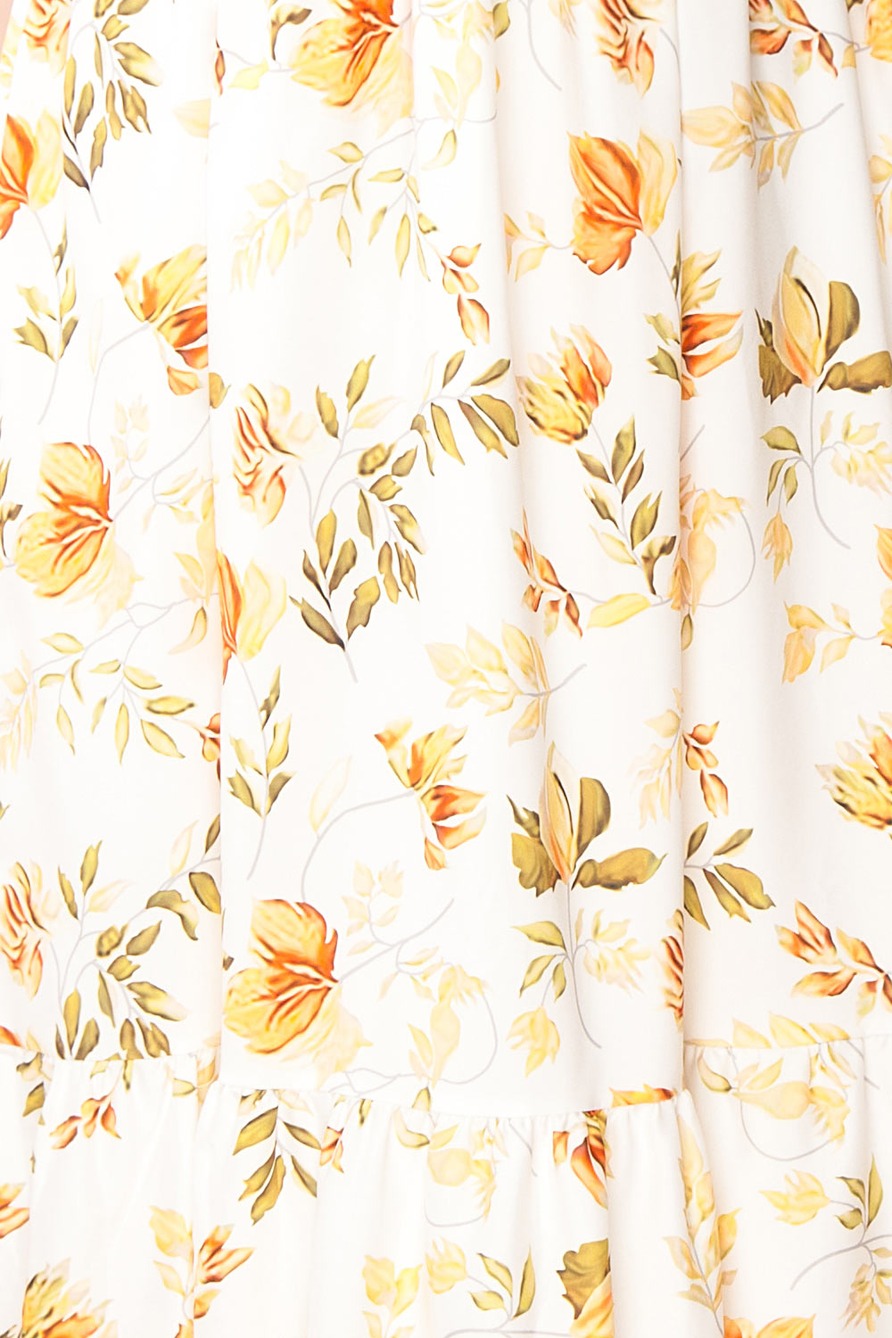 Shana Square Collar Floral Midi Dress w/ Ruffles | Boutique 1861 fabric 