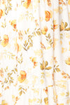 Shana Square Collar Floral Midi Dress w/ Ruffles | Boutique 1861 fabric
