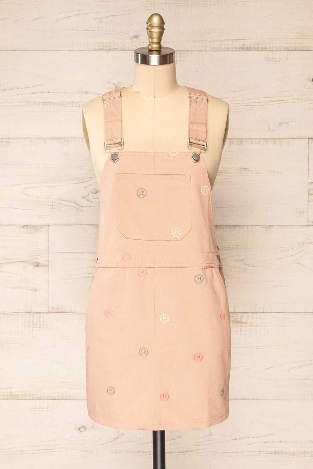 Shanicka Short Overall Dress w/ Embroidery | La petite garçonne front view
