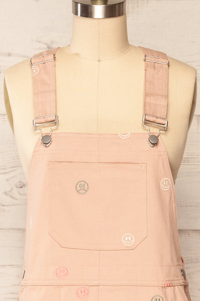 Shanicka Short Overall Dress w/ Embroidery | La petite garçonne front close up