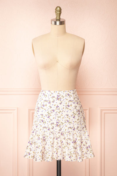 Shantey Short Floral Skirt with Ruffles | Boutique 1861 front view