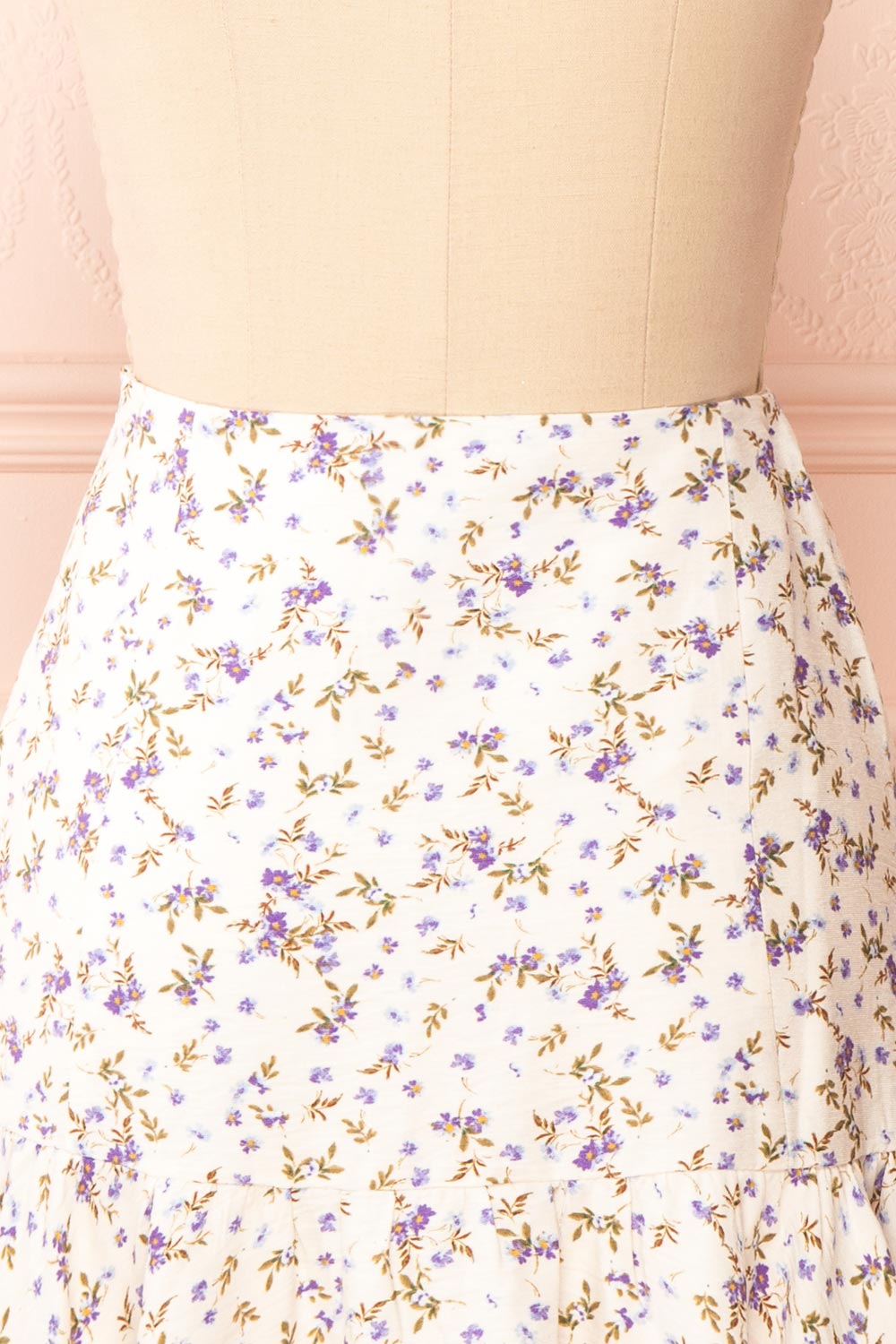 Shantey Short Floral Skirt with Ruffles | Boutique 1861 back close-up