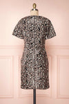 Sharmaine Bronze Leopard Print Sequin Party Dress back view | Boutique 1861