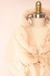 Shawny Beige Faux Fur Shawl | Boudoir 1861 front close-up