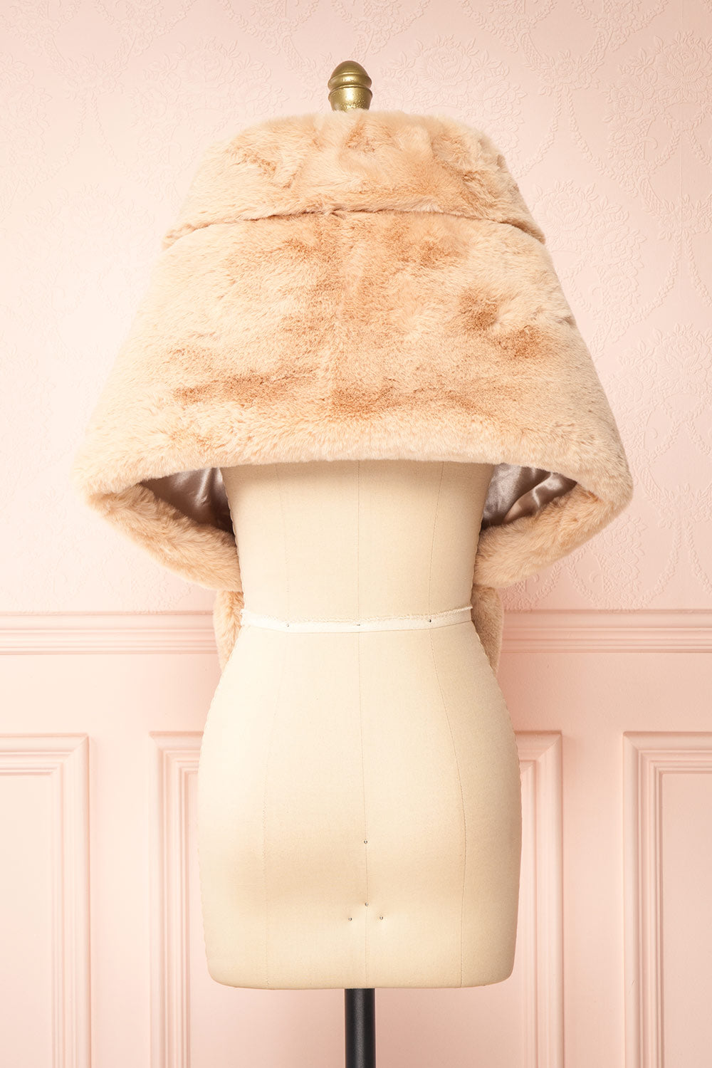 Shawny Beige Faux Fur Shawl | Boudoir 1861 back view