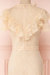 Sheephanie Beige Lace Ruffled Bridal Dress | Boudoir 1861 back close-up