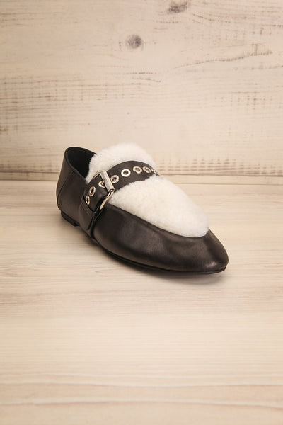 Shela Black & White Slip-On Loafers front view | La Petite Garçonne Chpt. 2 4