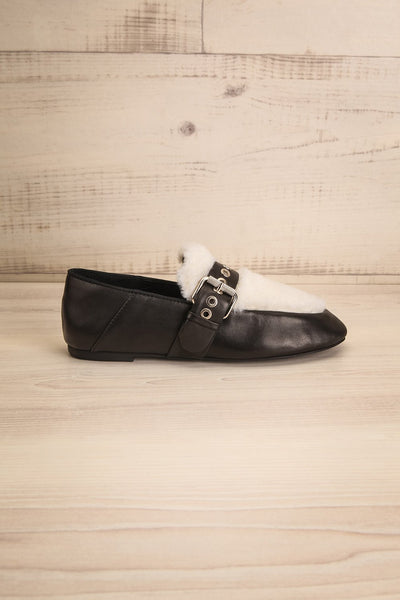 Shela Black & White Slip-On Loafers side view | La Petite Garçonne Chpt. 2 6