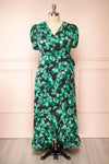 Sherin Floral Midi Wrap Dress w/ Ruffles | Boutique 1861 front view