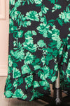 Sherin Floral Midi Wrap Dress w/ Ruffles | Boutique 1861 bottom