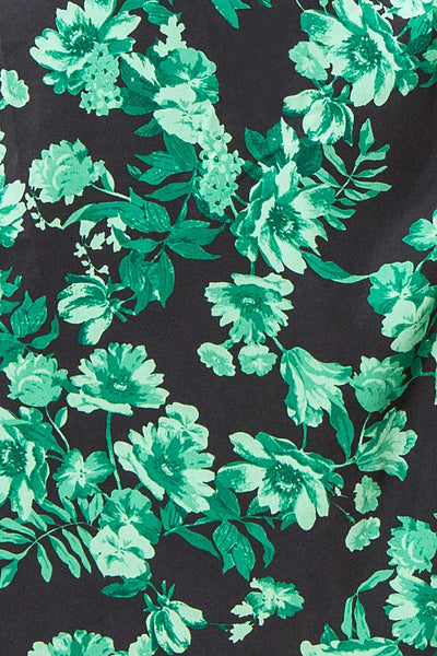 Sherin Floral Midi Wrap Dress w/ Ruffles | Boutique 1861 fabric