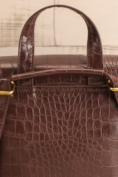 Serphukov Small Vegan Croc Leather Backpack | La petite garçonne back close-up
