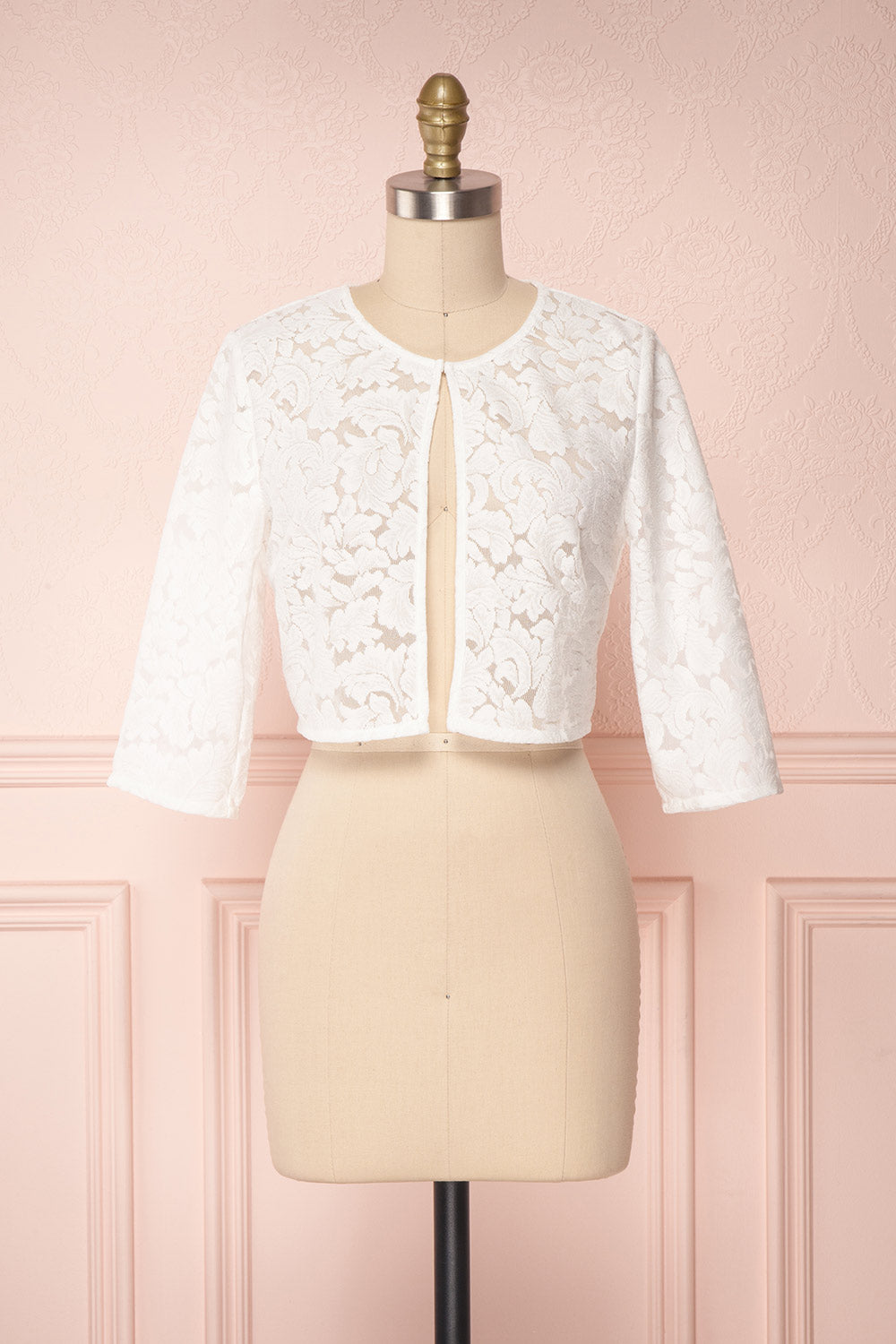 Shifumi White Lace Crop Jacket | Boudoir 1861 1