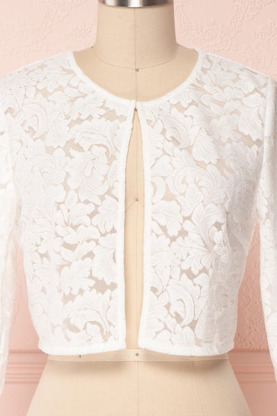 Shifumi White Lace Crop Jacket | Boudoir 1861 2