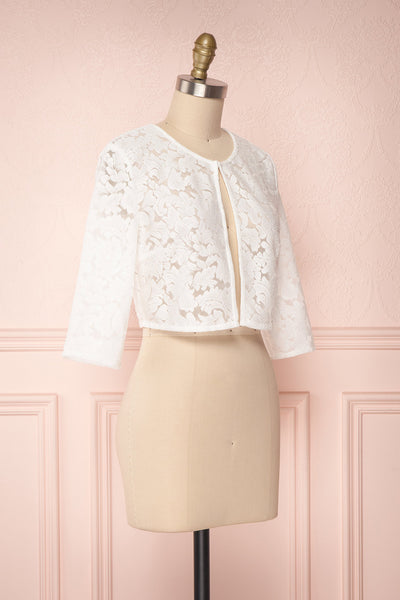 Shifumi White Lace Crop Jacket | Boudoir 1861 3