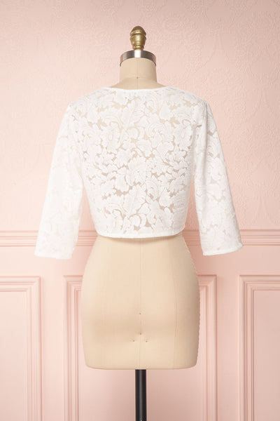 Shifumi White Lace Crop Jacket | Boudoir 1861 5