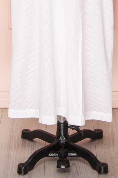 Shihoka White Cotton Kimono with Stripes & Embroidery | Boutique 1861 9