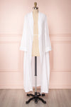 Shihoka White Cotton Kimono with Stripes & Embroidery | Boutique 1861 3