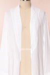 Shihoka White Cotton Kimono with Stripes & Embroidery | Boutique 1861 2