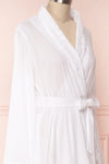 Shihoka White Cotton Kimono with Stripes & Embroidery | Boutique 1861 6
