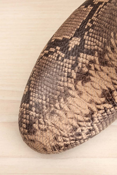 Shilo Python Patterned Ankle Boots with Heel flat lay close-up | La Petite Garçonne