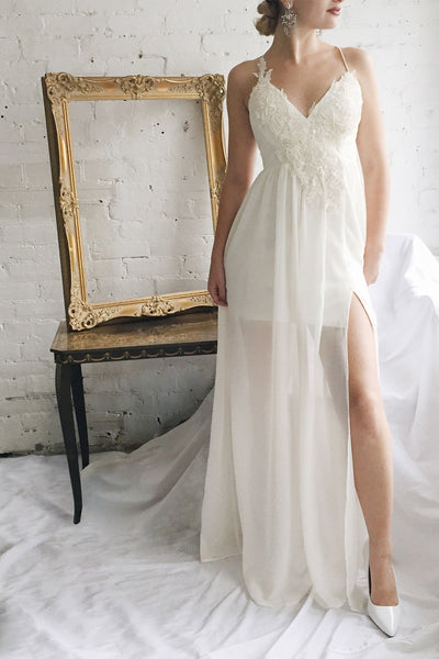 Shio Ivory | Long Chiffon Dress