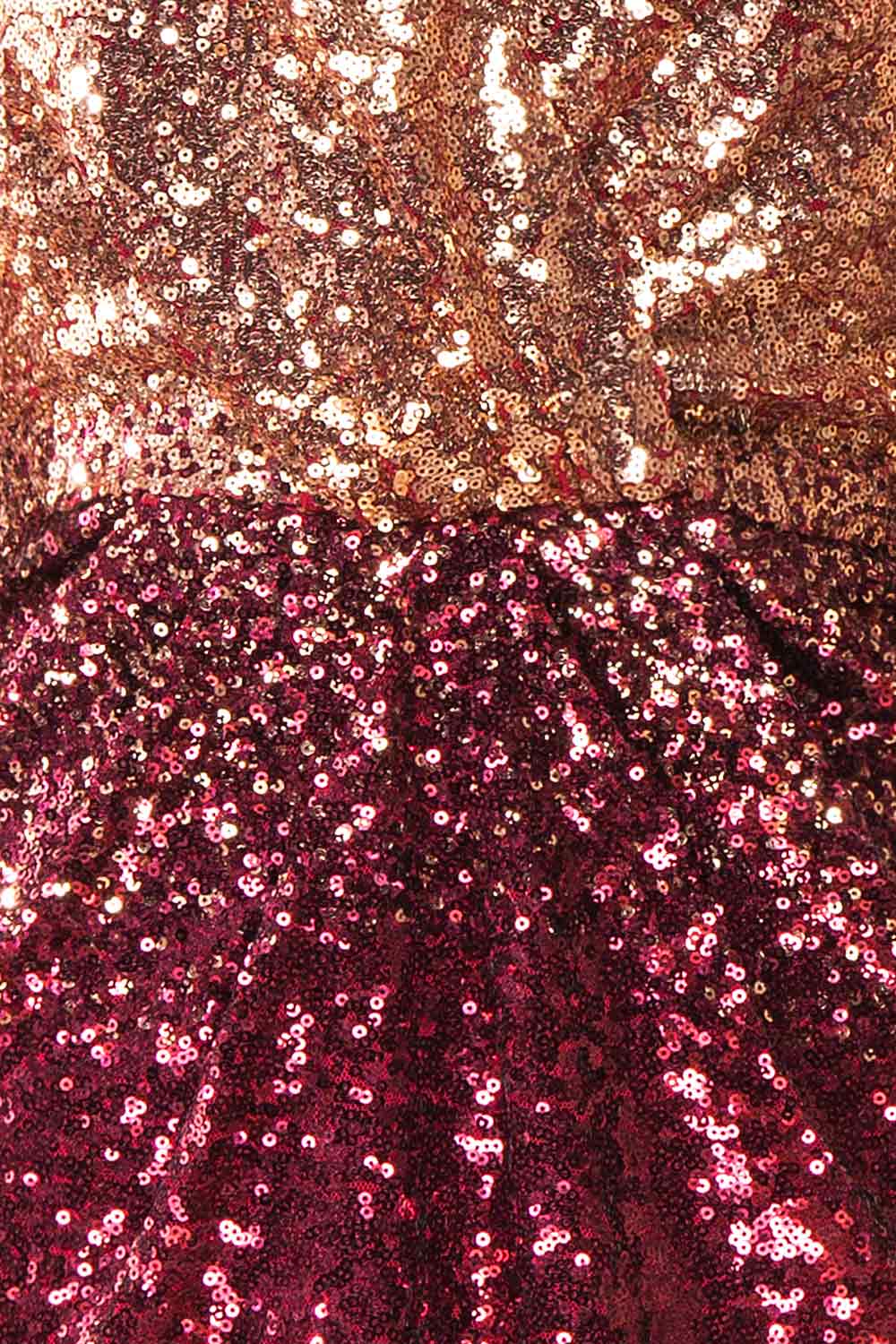 Shiragiku Short Ombré Sequin Dress w/ Long Sleeves | Boutique 1861 fabric