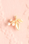 Shruti Gold & Pearl Cherry Pendant Earrings close-up | Boutique 1861