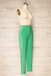 Sibenik Green High-Waisted Pants w/ Pleated Leg | La petite garçonne side view