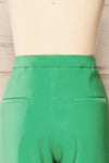 Sibenik Green High-Waisted Pants w/ Pleated Leg | La petite garçonne back close-up