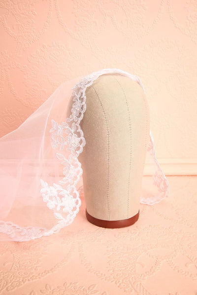 Sidalcée - White embroidered wedding veil