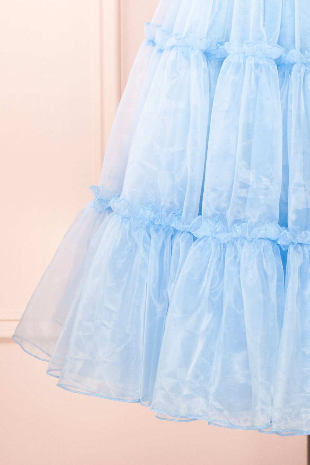 Siena Tiered Blue Tulle Midi Dress | Boutique 1861  bottom 