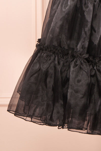 Siena Tiered Black Tulle Midi Dress | Boutique 1861 bottom