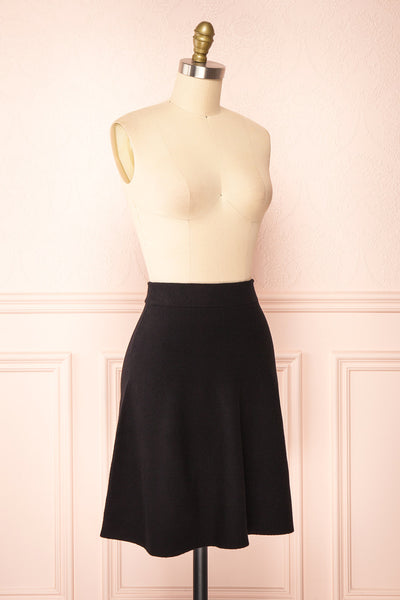 Sigrid Black Short Fit & Flare Skirt | Boutique 1861 side view