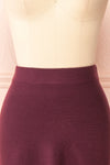 Sigrid Burgundy Short Fit & Flare Skirt | Boutique 1861 front close-up