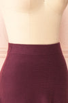 Sigrid Burgundy Short Fit & Flare Skirt | Boutique 1861 side close-up