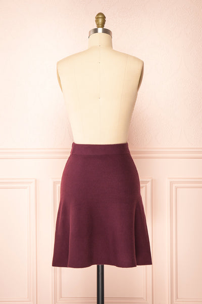 Sigrid Burgundy Short Fit & Flare Skirt | Boutique 1861 back view