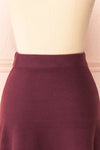 Sigrid Burgundy Short Fit & Flare Skirt | Boutique 1861 back close-up