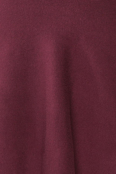 Sigrid Burgundy Short Fit & Flare Skirt | Boutique 1861 fabric