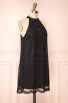 Silens Black Short Sleeveless Lace Halter Dress | Boutique 1861 side view