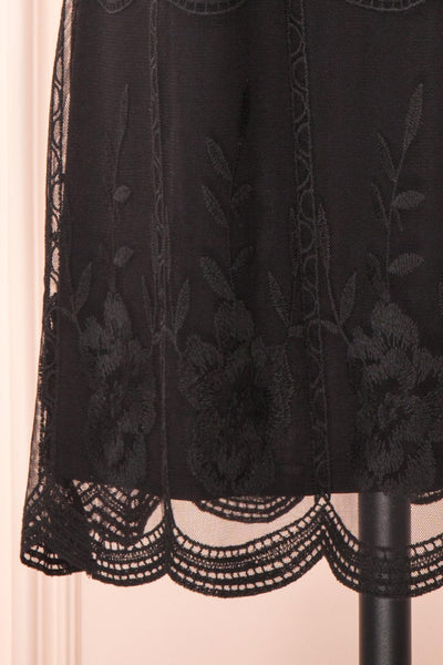 Silens Black Short Sleeveless Lace Halter Dress | Boutique 1861 bottom