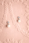 Silesco Silver Pearl & Crystal Pendant Earrings | Boudoir 1861