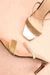 Simart Gold Slip-On Sandal Heels | Talons | Boutique 1861 flat lay
