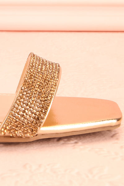 Simart Gold Slip-On Sandal Heels | Talons | Boutique 1861 side front