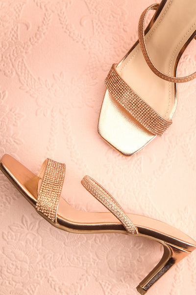 Simart Rosegold Slip-On Sandal Heels | Talons | Boutique 1861 flat lay