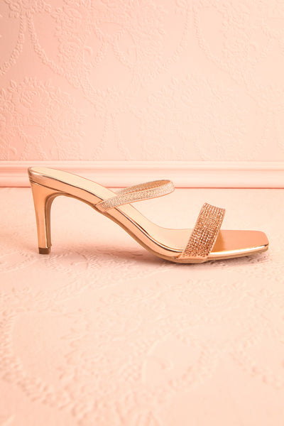Simart Rosegold Slip-On Sandal Heels | Talons | Boutique 1861 side view